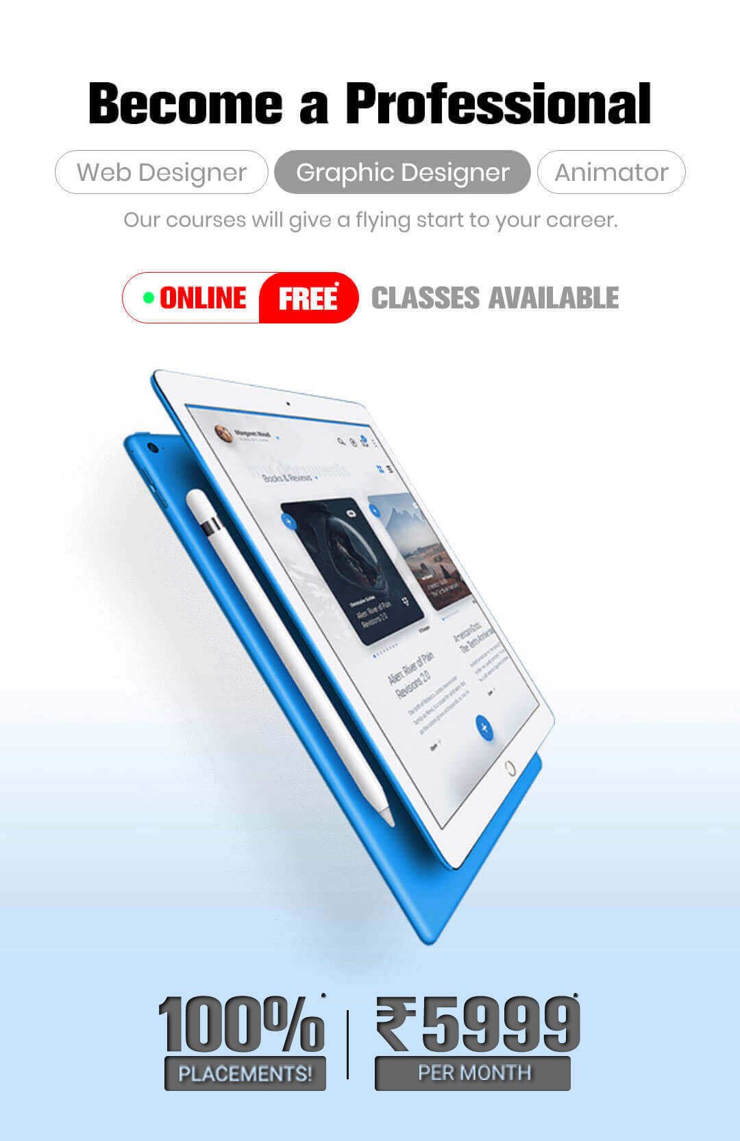 Free online classes, Web Designer, Graphic Designer and Animator